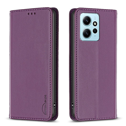 Handytasche Stand Schutzhülle Flip Leder Hülle B23F für Xiaomi Redmi Note 12 4G Violett