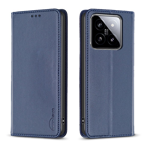 Handytasche Stand Schutzhülle Flip Leder Hülle B24F für Xiaomi Mi 14 Pro 5G Blau