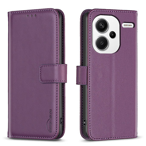 Handytasche Stand Schutzhülle Flip Leder Hülle B24F für Xiaomi Redmi Note 13 Pro+ Plus 5G Violett