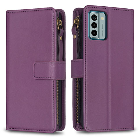 Handytasche Stand Schutzhülle Flip Leder Hülle B26F für Nokia G22 Violett