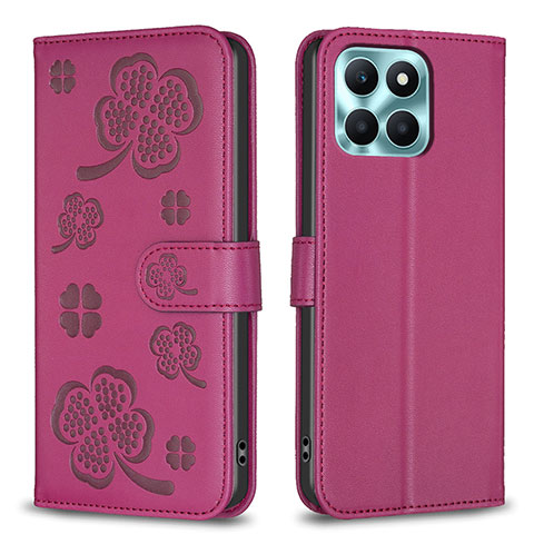 Handytasche Stand Schutzhülle Flip Leder Hülle Blumen BF1 für Huawei Honor X6a Pink