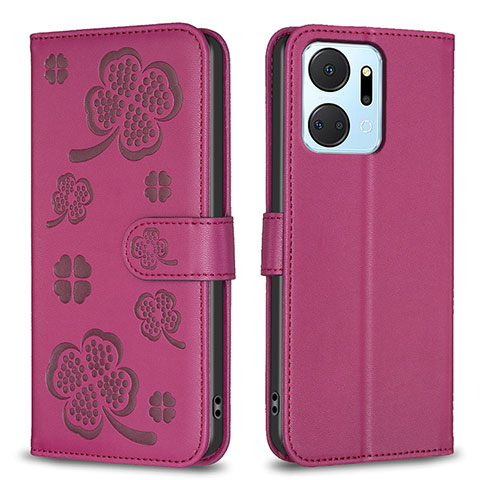 Handytasche Stand Schutzhülle Flip Leder Hülle Blumen BF1 für Huawei Honor X7a Pink