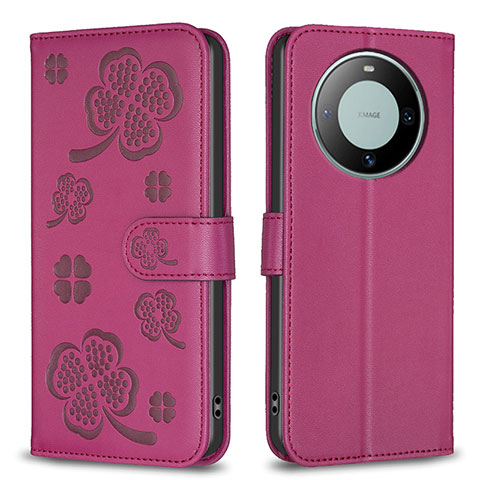 Handytasche Stand Schutzhülle Flip Leder Hülle Blumen BF1 für Huawei Mate 60 Pink