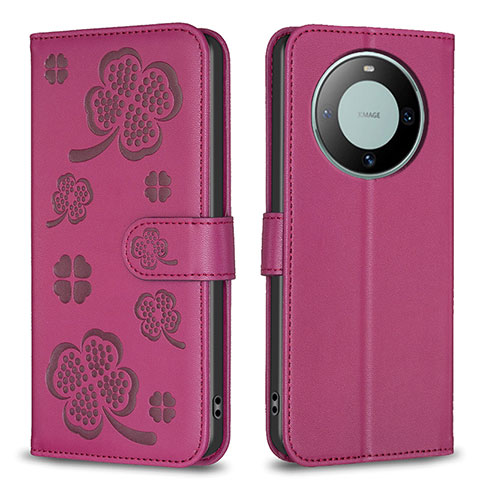 Handytasche Stand Schutzhülle Flip Leder Hülle Blumen BF1 für Huawei Mate 60 Pro Pink