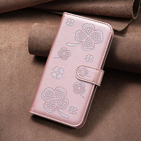 Handytasche Stand Schutzhülle Flip Leder Hülle Blumen BF1 für Oppo A15 Rosegold