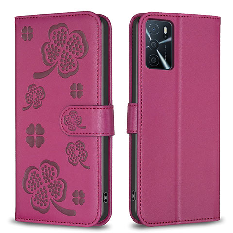 Handytasche Stand Schutzhülle Flip Leder Hülle Blumen BF1 für Oppo A16s Pink