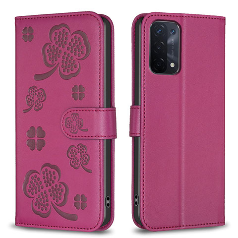 Handytasche Stand Schutzhülle Flip Leder Hülle Blumen BF1 für Oppo A93 5G Pink