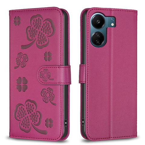 Handytasche Stand Schutzhülle Flip Leder Hülle Blumen BF1 für Xiaomi Redmi 13C Pink