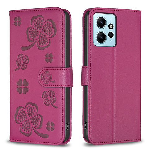 Handytasche Stand Schutzhülle Flip Leder Hülle Blumen BF1 für Xiaomi Redmi Note 12 4G Pink