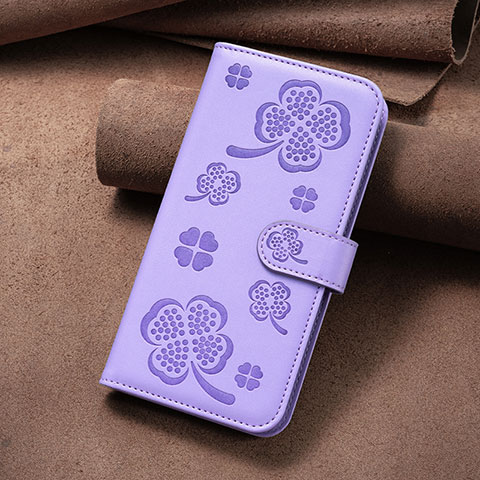 Handytasche Stand Schutzhülle Flip Leder Hülle Blumen BF2 für Google Pixel 7 Pro 5G Violett