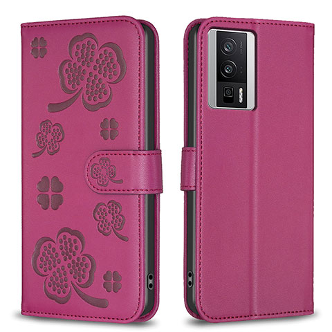 Handytasche Stand Schutzhülle Flip Leder Hülle Blumen BF2 für Xiaomi Redmi K60 Pro 5G Pink