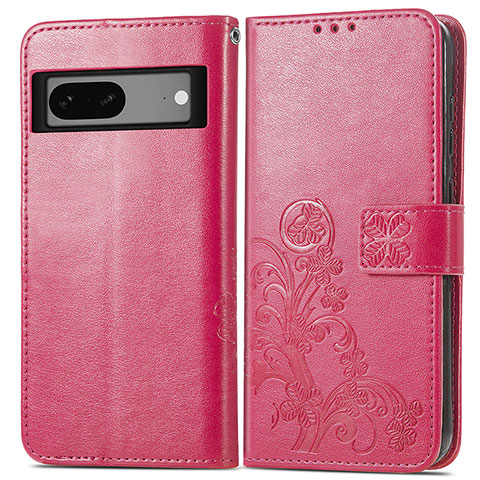 Handytasche Stand Schutzhülle Flip Leder Hülle Blumen für Google Pixel 7 5G Pink