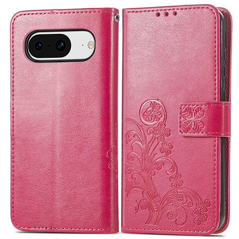 Handytasche Stand Schutzhülle Flip Leder Hülle Blumen für Google Pixel 8 5G Pink