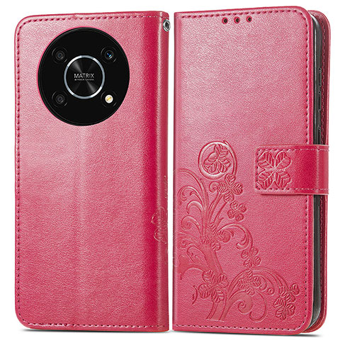 Handytasche Stand Schutzhülle Flip Leder Hülle Blumen für Huawei Enjoy 50 Pro Pink