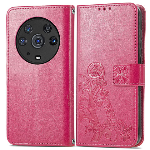 Handytasche Stand Schutzhülle Flip Leder Hülle Blumen für Huawei Honor Magic3 Pro 5G Pink