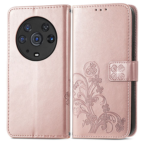 Handytasche Stand Schutzhülle Flip Leder Hülle Blumen für Huawei Honor Magic3 Pro 5G Rosegold