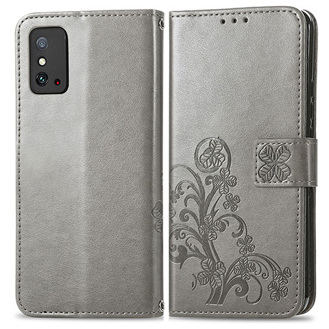 Handytasche Stand Schutzhülle Flip Leder Hülle Blumen für Huawei Honor X10 Max 5G Grau