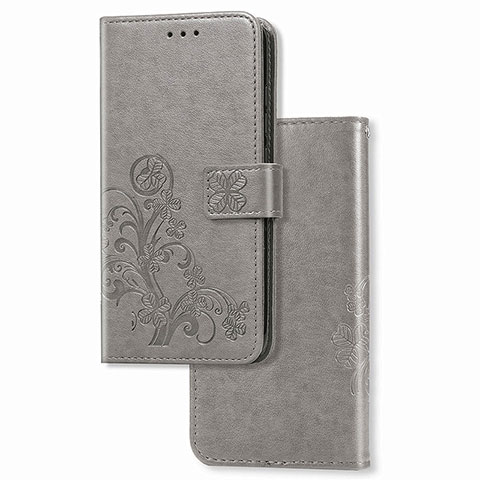 Handytasche Stand Schutzhülle Flip Leder Hülle Blumen für Huawei Mate 40 Grau