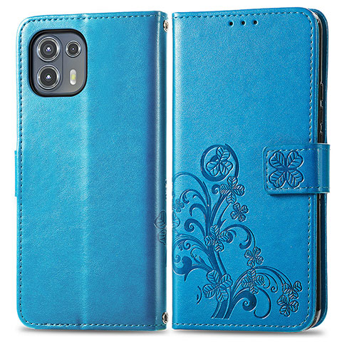 Handytasche Stand Schutzhülle Flip Leder Hülle Blumen für Motorola Moto Edge 20 Lite 5G Blau