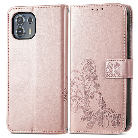 Handytasche Stand Schutzhülle Flip Leder Hülle Blumen für Motorola Moto Edge 20 Lite 5G Rosa