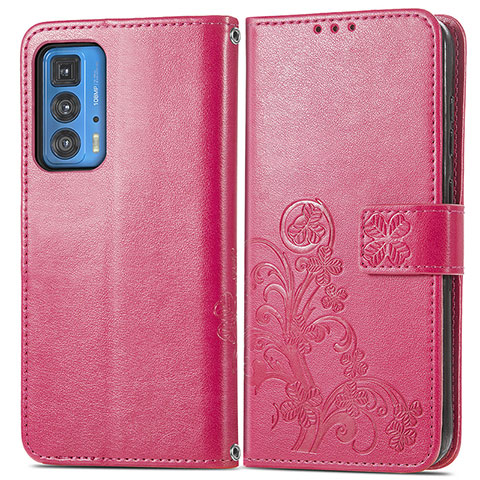 Handytasche Stand Schutzhülle Flip Leder Hülle Blumen für Motorola Moto Edge 20 Pro 5G Rot