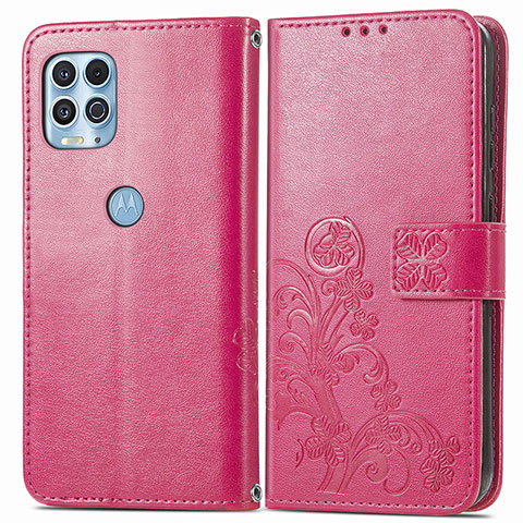 Handytasche Stand Schutzhülle Flip Leder Hülle Blumen für Motorola Moto Edge S 5G Rot