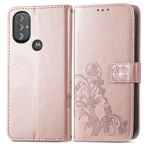 Handytasche Stand Schutzhülle Flip Leder Hülle Blumen für Motorola Moto G Play (2023) Rosa