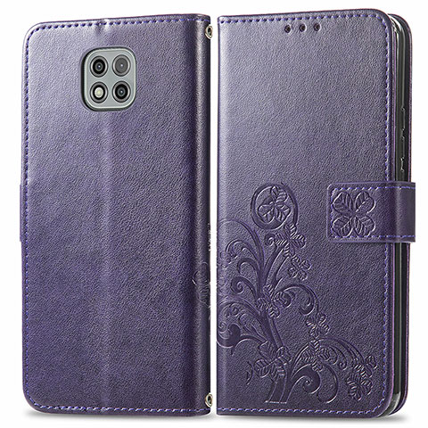 Handytasche Stand Schutzhülle Flip Leder Hülle Blumen für Motorola Moto G Power (2021) Violett