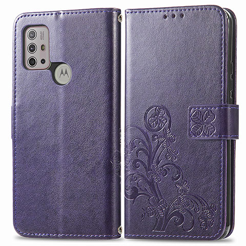 Handytasche Stand Schutzhülle Flip Leder Hülle Blumen für Motorola Moto G30 Violett