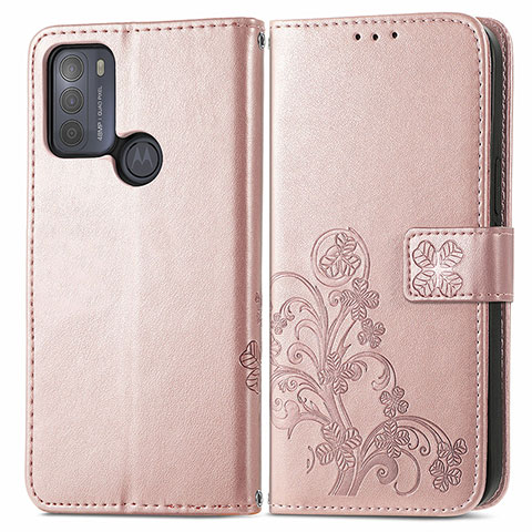 Handytasche Stand Schutzhülle Flip Leder Hülle Blumen für Motorola Moto G50 Violett