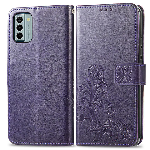 Handytasche Stand Schutzhülle Flip Leder Hülle Blumen für Nokia G22 Violett