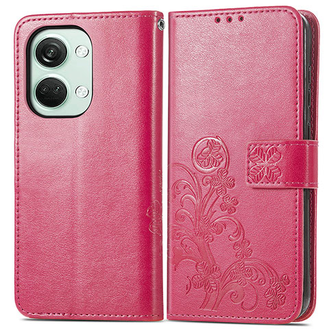 Handytasche Stand Schutzhülle Flip Leder Hülle Blumen für OnePlus Nord 3 5G Pink