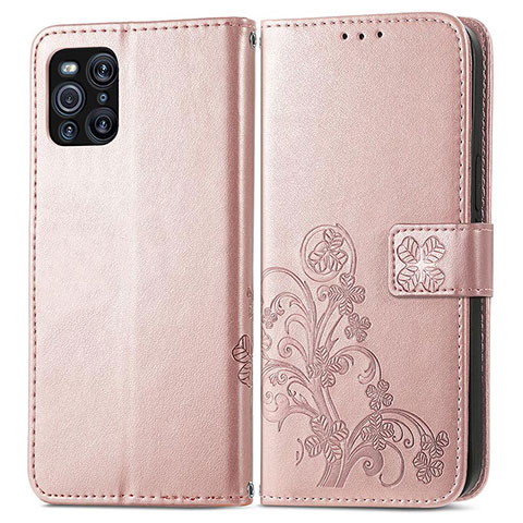 Handytasche Stand Schutzhülle Flip Leder Hülle Blumen für Oppo Find X3 Pro 5G Rosa