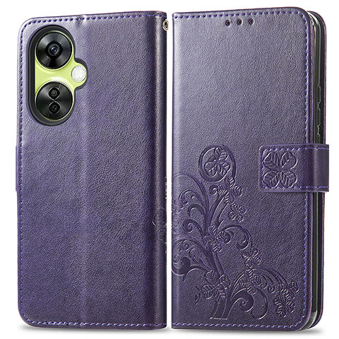 Handytasche Stand Schutzhülle Flip Leder Hülle Blumen für Oppo K11x 5G Violett