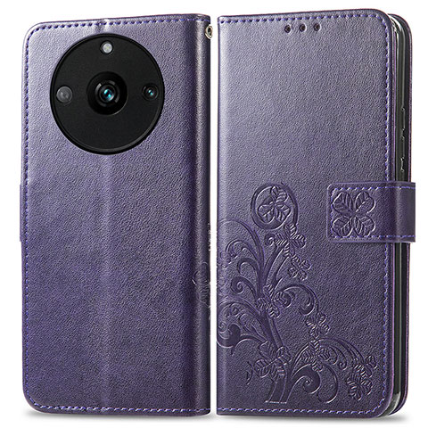 Handytasche Stand Schutzhülle Flip Leder Hülle Blumen für Realme 11 Pro 5G Violett