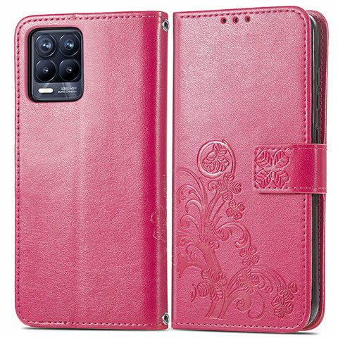 Handytasche Stand Schutzhülle Flip Leder Hülle Blumen für Realme 8 4G Pink