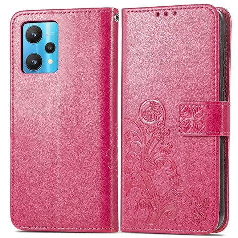 Handytasche Stand Schutzhülle Flip Leder Hülle Blumen für Realme 9 5G Pink