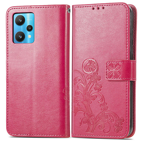 Handytasche Stand Schutzhülle Flip Leder Hülle Blumen für Realme 9 Pro+ Plus 5G Pink