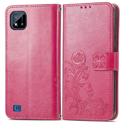 Handytasche Stand Schutzhülle Flip Leder Hülle Blumen für Realme C11 (2021) Pink