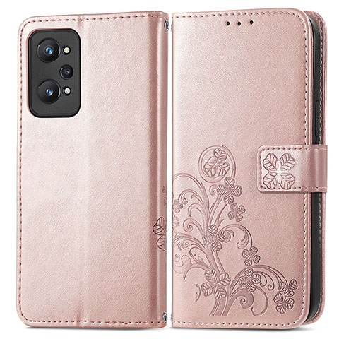 Handytasche Stand Schutzhülle Flip Leder Hülle Blumen für Realme GT Neo 3T 5G Violett