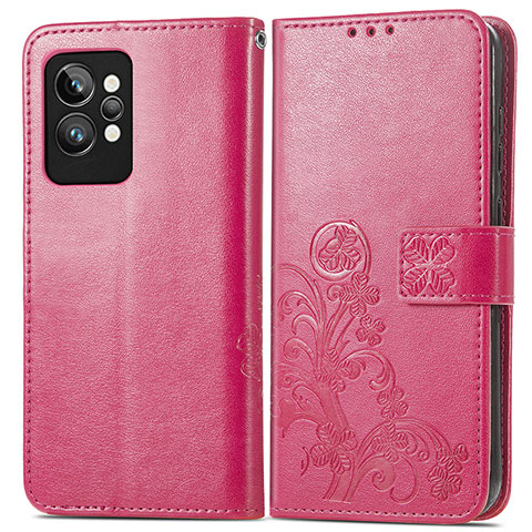 Handytasche Stand Schutzhülle Flip Leder Hülle Blumen für Realme GT2 Pro 5G Pink