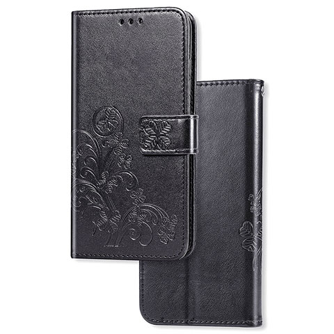 Handytasche Stand Schutzhülle Flip Leder Hülle Blumen für Samsung Galaxy A03s Schwarz