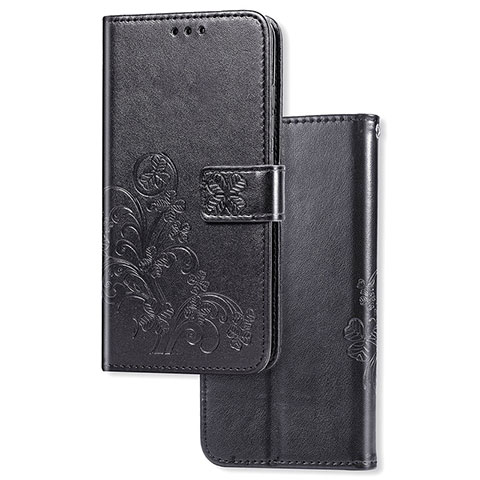 Handytasche Stand Schutzhülle Flip Leder Hülle Blumen für Samsung Galaxy A11 Schwarz