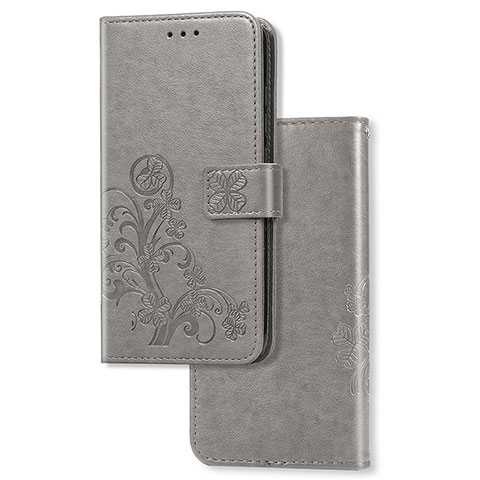 Handytasche Stand Schutzhülle Flip Leder Hülle Blumen für Samsung Galaxy A2 Core A260F A260G Grau