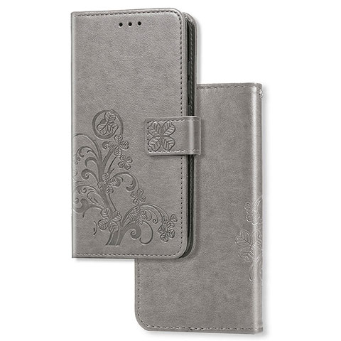 Handytasche Stand Schutzhülle Flip Leder Hülle Blumen für Samsung Galaxy A20 SC-02M SCV46 Grau