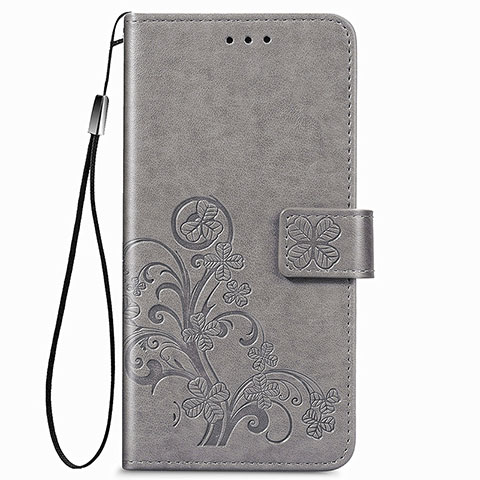 Handytasche Stand Schutzhülle Flip Leder Hülle Blumen für Samsung Galaxy A22 4G Grau