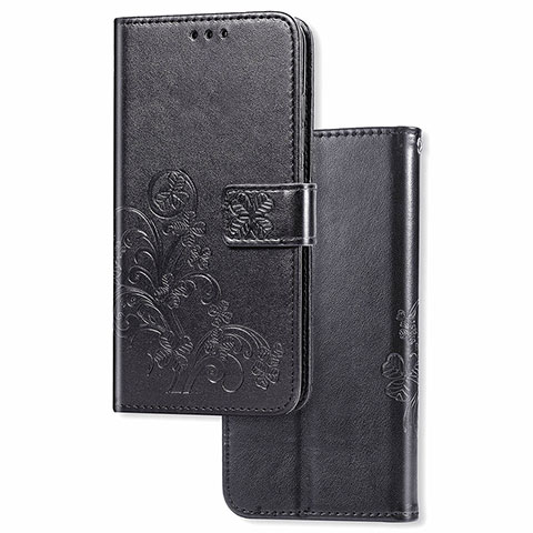 Handytasche Stand Schutzhülle Flip Leder Hülle Blumen für Samsung Galaxy A81 Schwarz