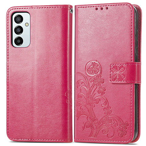 Handytasche Stand Schutzhülle Flip Leder Hülle Blumen für Samsung Galaxy F23 5G Rot