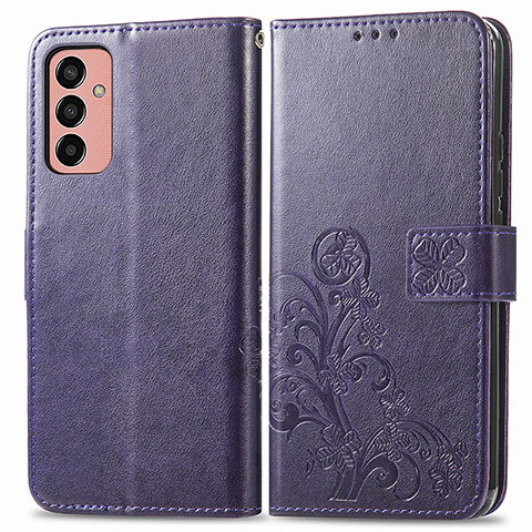 Handytasche Stand Schutzhülle Flip Leder Hülle Blumen für Samsung Galaxy M13 4G Violett