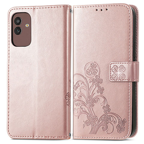 Handytasche Stand Schutzhülle Flip Leder Hülle Blumen für Samsung Galaxy M13 5G Rosa